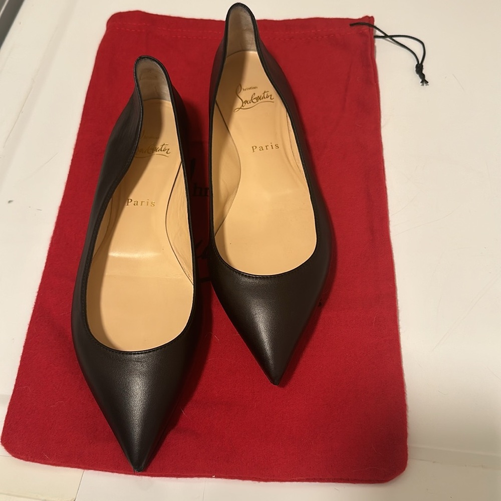 Christian Louboutin black flats, size 39 (fit like size 8 to me)